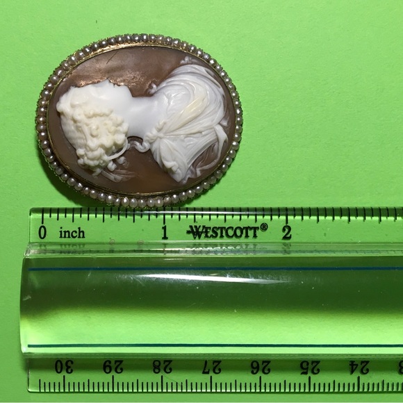 15k 18k Georgian Cameos w/Pearls- Solid Gold Demi Parure - Picture 4 of 14